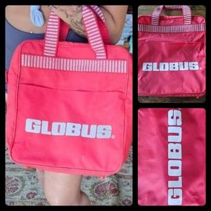 Globus Gateway Vintage Shoulder Travel Bag, Carry On, Red Canvas, Retro